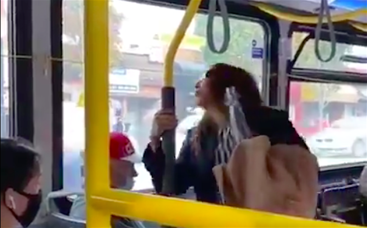 Unmasked woman shoved off bus after spitting on passenger
